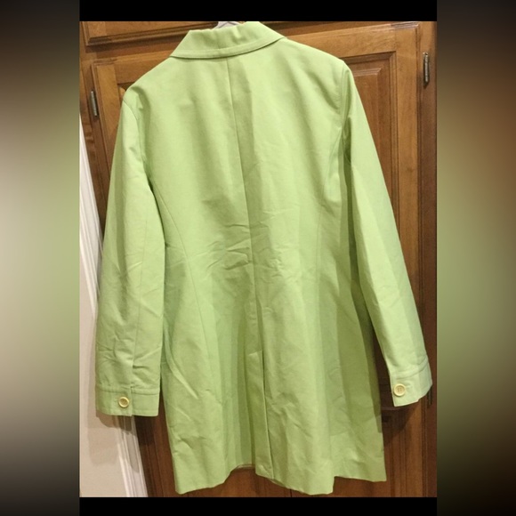COPY - LOFT ANN TAYLOR Green Rain Spring Trench Coat Women’s Size L - Picture 4 of 14